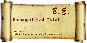 Baronyai Ezékiel névjegykártya